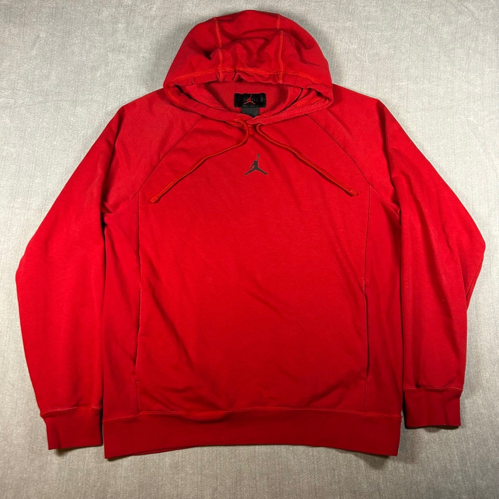 Jordan Mens Red Dri-FIT Jumpman Pullover Hoodie Sweatshirt Size Medium